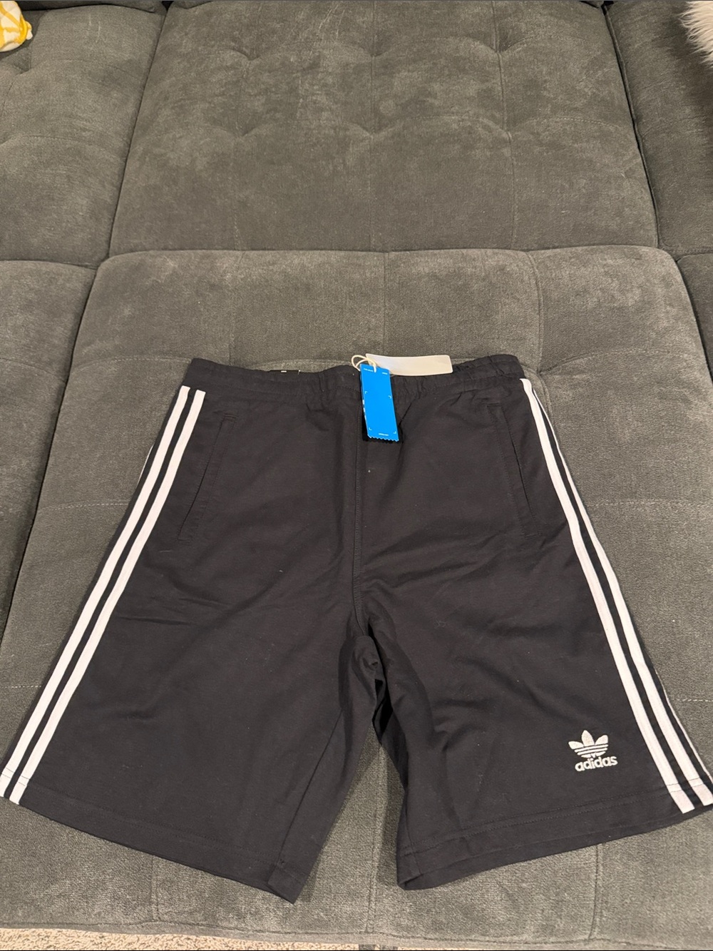 adidas Men’s Black Athletic Shorts with White 3-Stripes